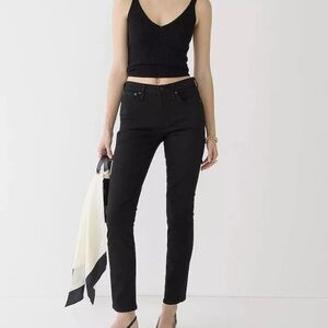 J. Crew Women’s Black Mid Rise Vintage Slim Straight Jean Sz 28